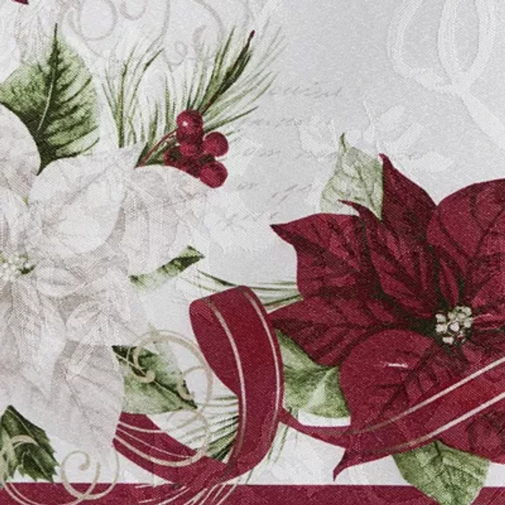 Elrene Home Fashions Clarette Poinsettia Holiday Fabric 4-pc. Napkins