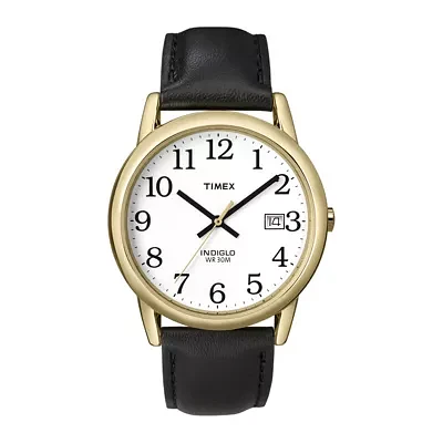 Timex® Easy Reader Mens Black Leather Strap Watch T2H2919J