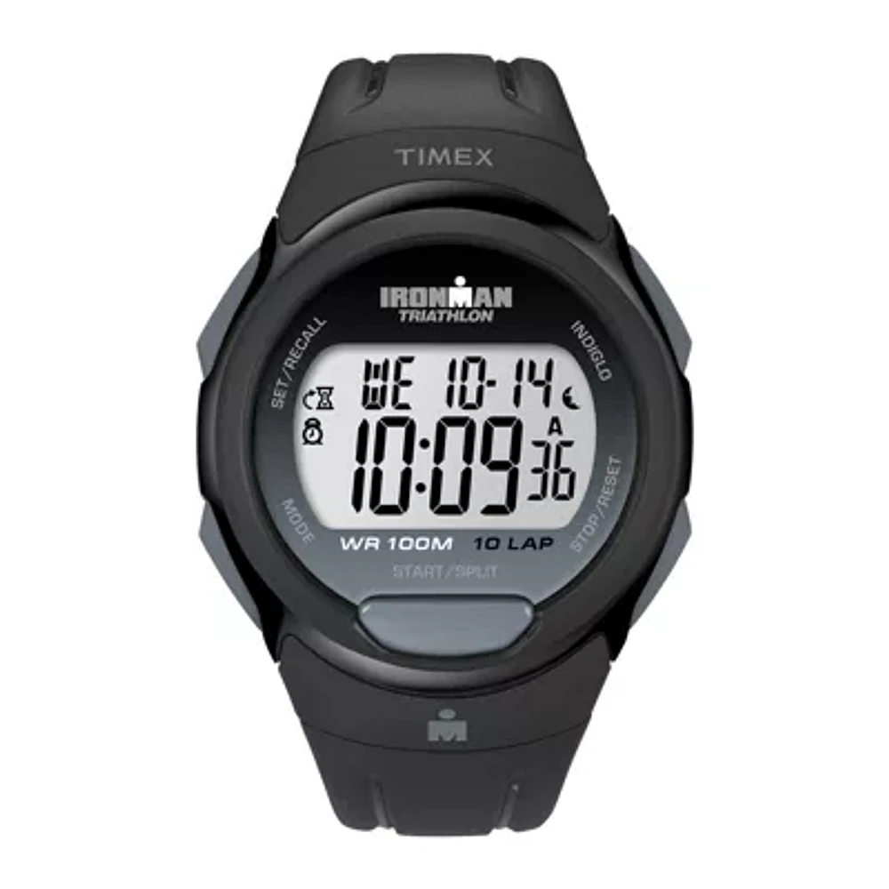 Timex® Mens Black Resin Strap 10-Lap Watch T5K6089J