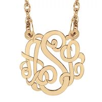 Personalized 10mm Script Monogram Initial Pendant Necklace