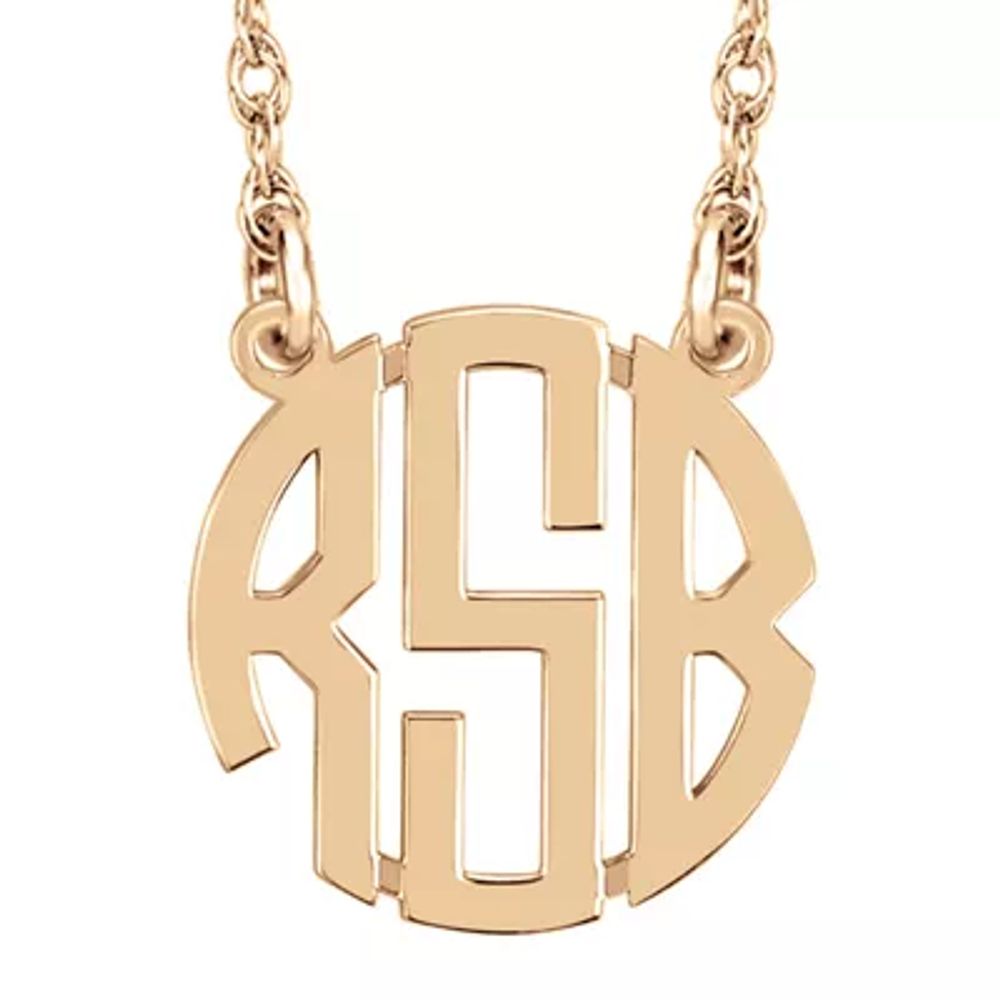 Personalized 10mm Block Monogram Necklace