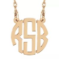 Personalized 10mm Block Monogram Necklace