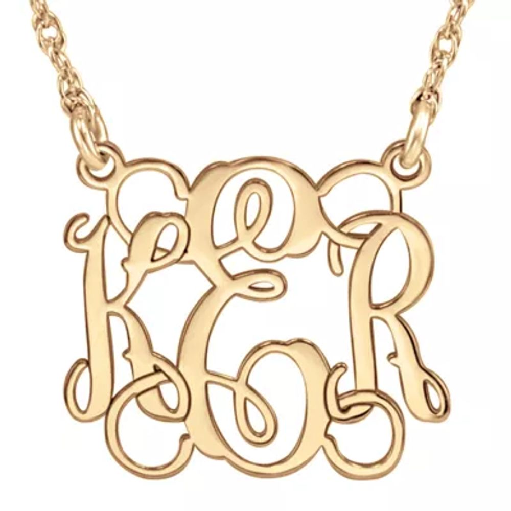 Personalized 15mm Script Monogram Necklace