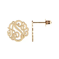 Personalized 10mm Script Monogram Earrings