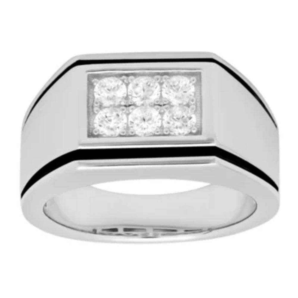 Mens Cubic Zirconia-Accent Ring Sterling Silver