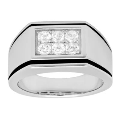 Mens Cubic Zirconia-Accent Ring Sterling Silver