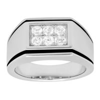 Mens Cubic Zirconia-Accent Ring Sterling Silver