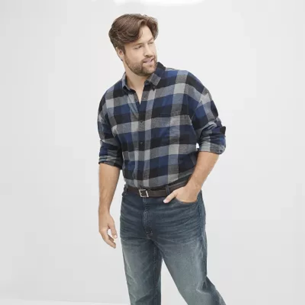 The Foundry Big & Tall Supply Co. Mens Long Sleeve Flannel Shirt