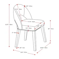 Corliving Tiffany Dining Collection 2-pc. Upholstered Side Chair