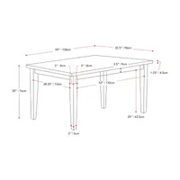 Corliving New York Dining Collection Rectangular Wood-Top Dining Table