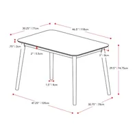 Corliving Alpine Dining Collection 5-pc. Rectangular Dining Set