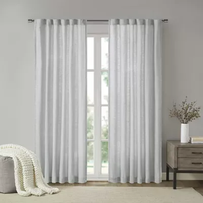 Madison Park Barnet Light-Filtering Rod Pocket Back Tab Single Curtain Panel