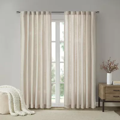 Madison Park Barnet Rod Pocket Back Tab Light-Filtering Single Curtain Panel