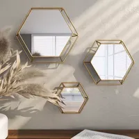 Aspire Home Accents Hexagon Hexagon Wall Mirror