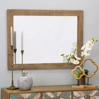 Rectangular Wooden Rectangular Wall Mirror
