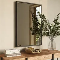 Aspire Home Accents Gray Bali Modern Wall Mount Rectangular Wall Mirror