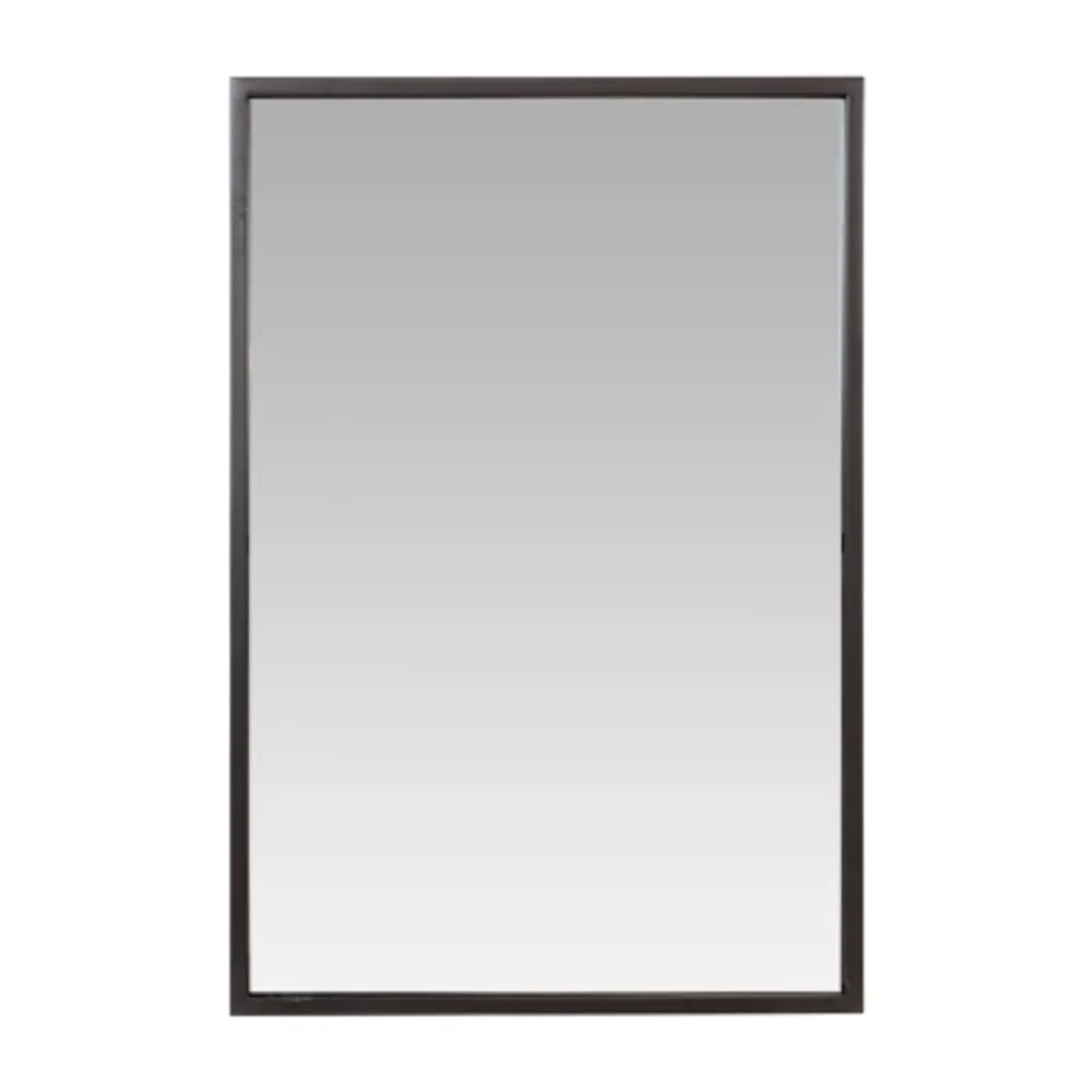 Gray Bali Modern Wall Mount Rectangular Wall Mirror