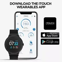 iTouch Sport 3 for Men: Black Case with Black Strap Smartwatch (45mm) 500015B-51-G02