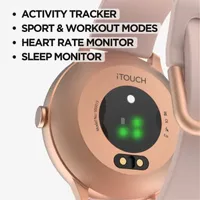 iTouch Sport 3 for Men: Rose Gold Case with Black Silicone Strap Smartwatch (45mm) 500015R-51-C02