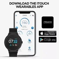 iTouch Sport 3 for Men: Rose Gold Case with Black Silicone Strap Smartwatch (45mm) 500015R-51-C02