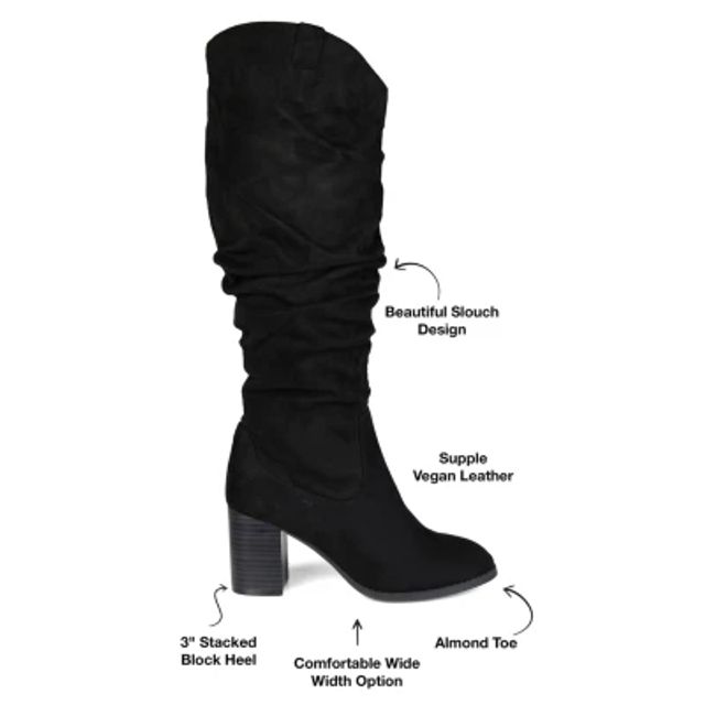 Journee Collection Womens Aneil Stacked Heel Over the Knee Boots