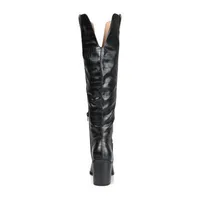 Journee Collection Womens Therese Extra Wide Calf Stacked Heel Riding Boots