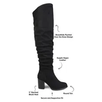 Journee Collection Womens Kaison Stacked Heel Dress Boots