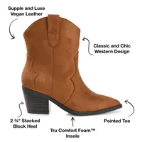 Journee Collection Womens Becker Stacked Heel Booties