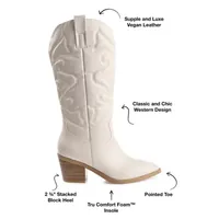Journee Collection Womens Chantry Stacked Heel Dress Boots