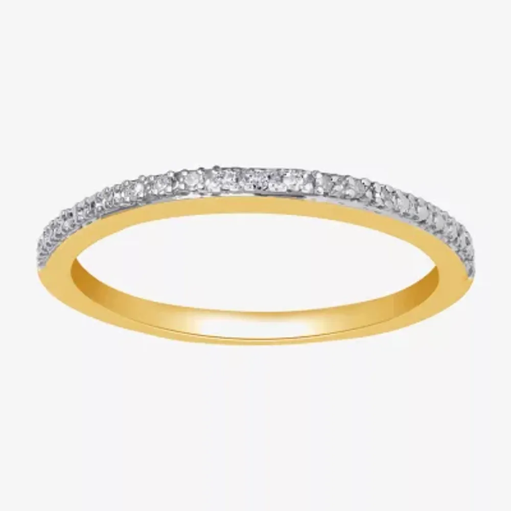Surrounded by Love Diamond Accent Natural White 14K Gold Over Silver Sterling Wedding Band
