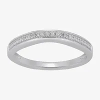 Surrounded by Love 2MM Diamond Accent Natural White Sterling Silver Wedding Band