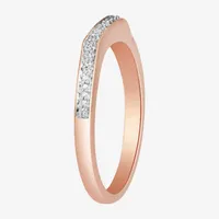 Surrounded by Love 2MM Diamond Accent Natural White 14K Rose Gold Over Silver Sterling Wedding Band