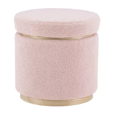 Berlinda Sherpa Round Storage Ottoman