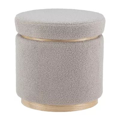 Berlinda Sherpa Round Storage Ottoman