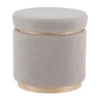 Berlinda Sherpa Round Storage Ottoman