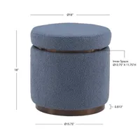 Berlinda Sherpa Round Storage Ottoman