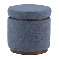 Berlinda Sherpa Round Storage Ottoman