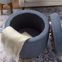 Berlinda Sherpa Round Storage Ottoman