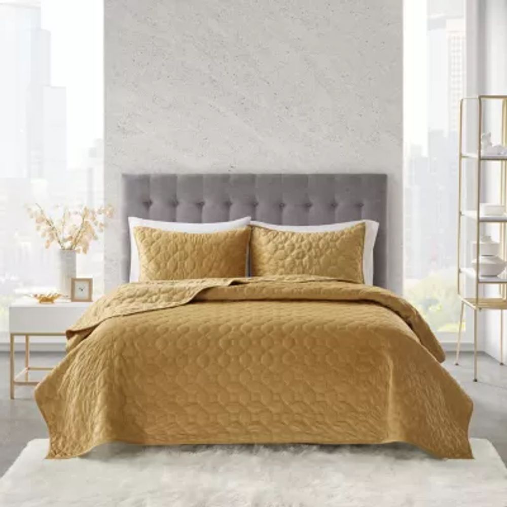 Madison Park Emery 3-Pc Velvet Quilt Set