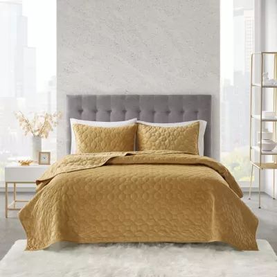Madison Park Emery 3-Pc Velvet Quilt Set