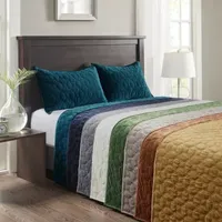Madison Park Emery 3-Pc Velvet Quilt Set