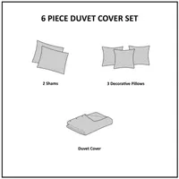 Madison Park Pacific Grove Cotton Sateen 6-pc. Duvet Cover Set