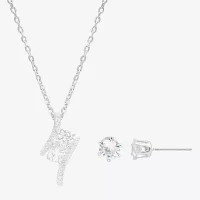 Sparkle Allure 2-pc. Cubic Zirconia Pure Silver Over Brass Jewelry Set