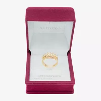 Sparkle Allure 3 Row Womens 2.5MM Cubic Zirconia 14K Gold Over Brass Band