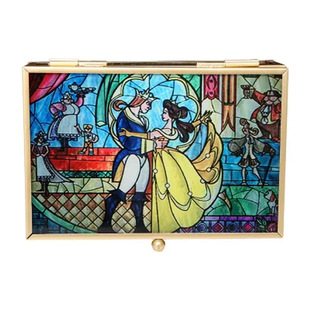 Disney Princess Beauty and the Beast Glass Jewelry Box