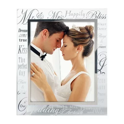 Malden 8x10 Mr And Mrs Metallic Glass Tabletop Frame