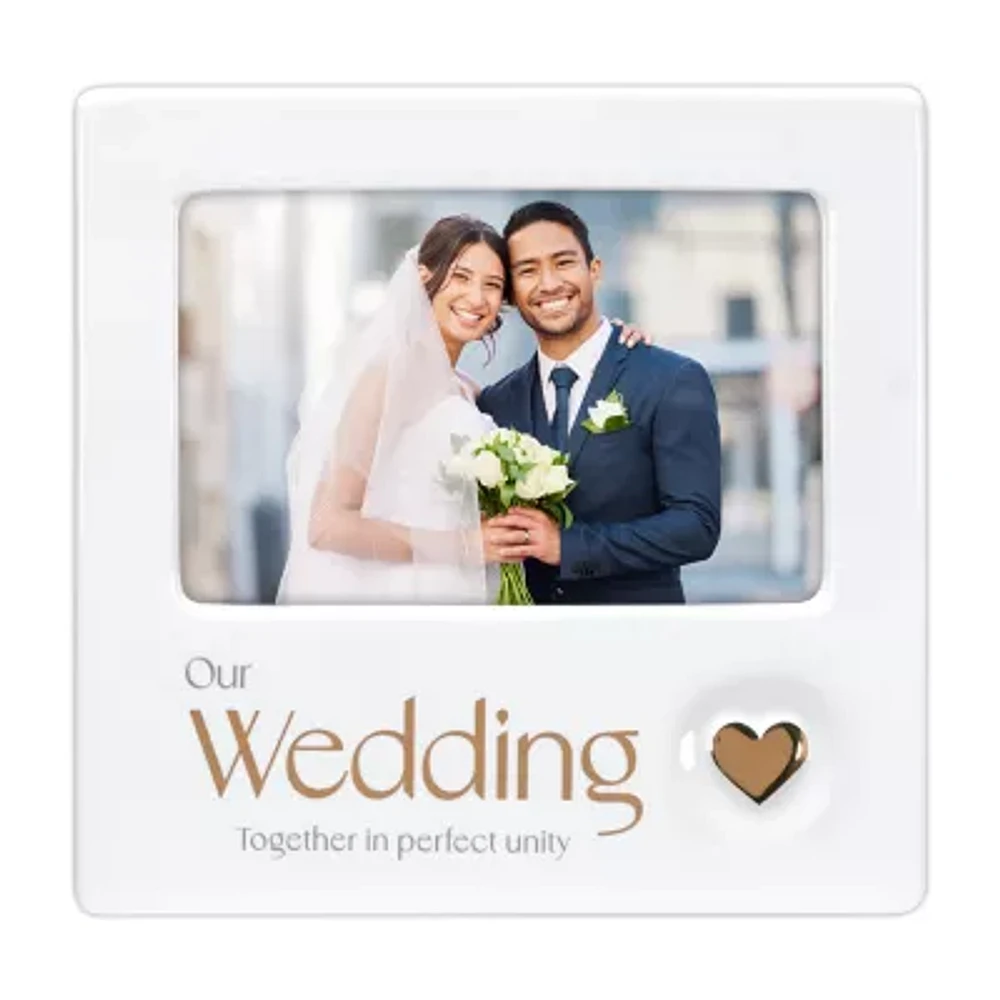 Malden 4x6 Our Wedding Ceramic Heart Tabletop Frame