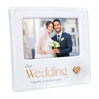 Malden 4x6 Our Wedding Ceramic Heart Tabletop Frame