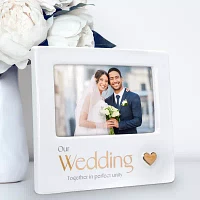 Malden 4x6 Our Wedding Ceramic Heart Tabletop Frame