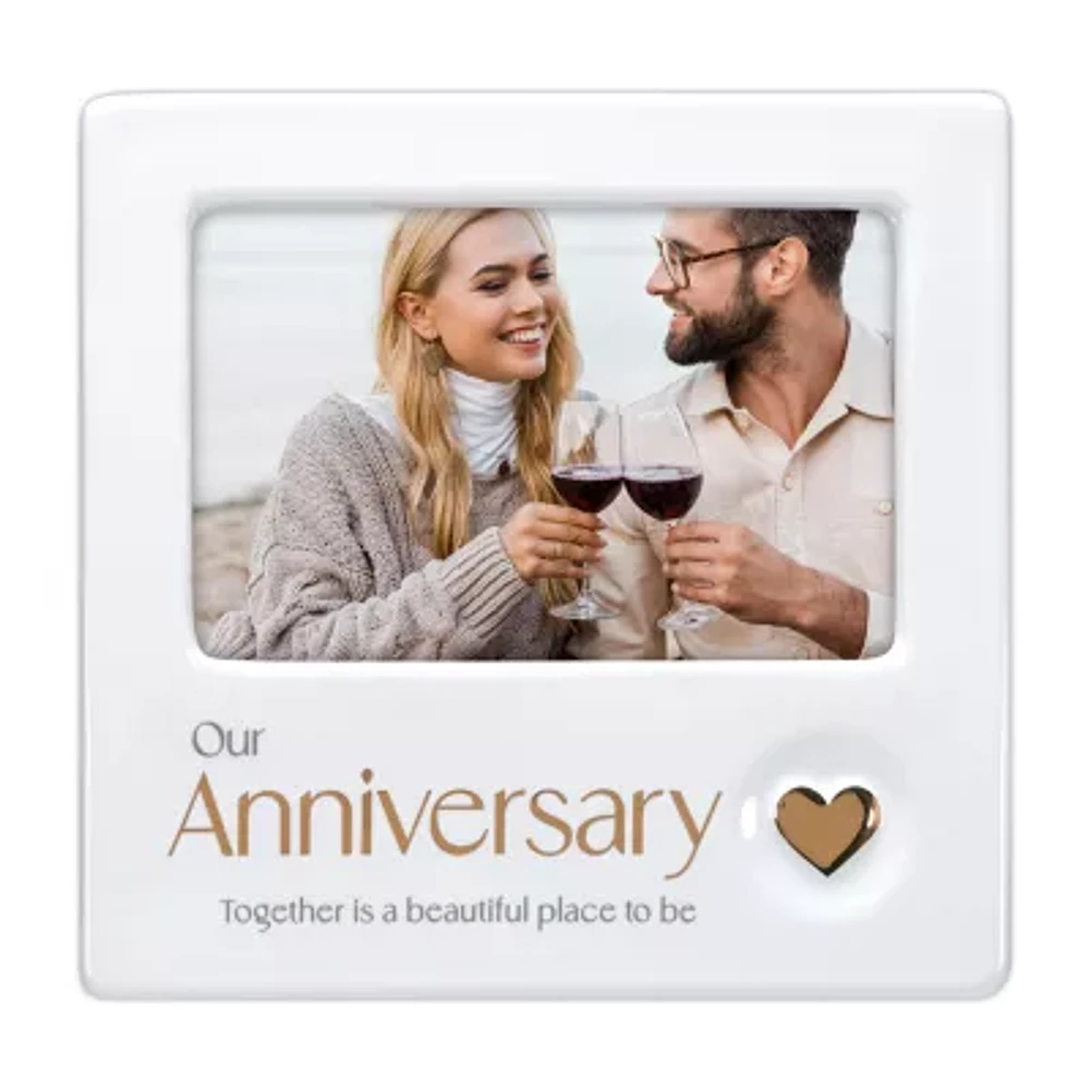 Malden 4x6 Our Anniversary Ceramic Heart Tabletop Frame